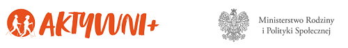Aktywni+ herb Polski - orzeł i napis Ministerstwo Rodziny i polityki Społecznej